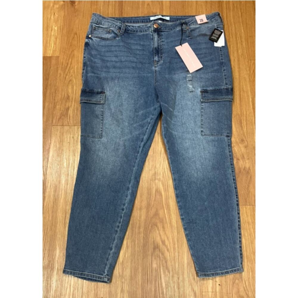 Celebrity Pink Plus Juniors' Denim Cargo Skinny Jeans  20W
